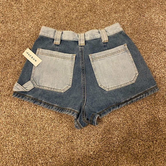 PACSUN color block denim shorts PERFECT CONDITION - Picture 3 of 3